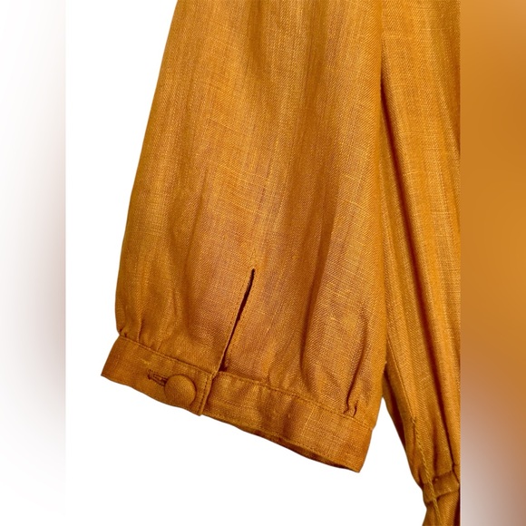 Voir Made By Sanyo | Vintage Pleated Dress | Mustard Yellow | S - Picture 5 of 8